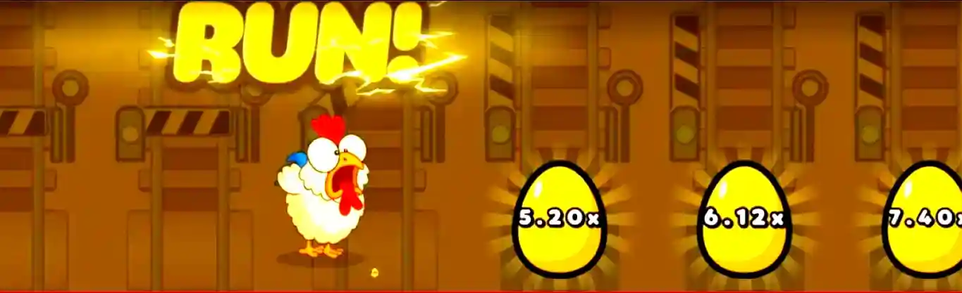 Run bonus feature Chicken Train slot run feature with multipliers and eggs